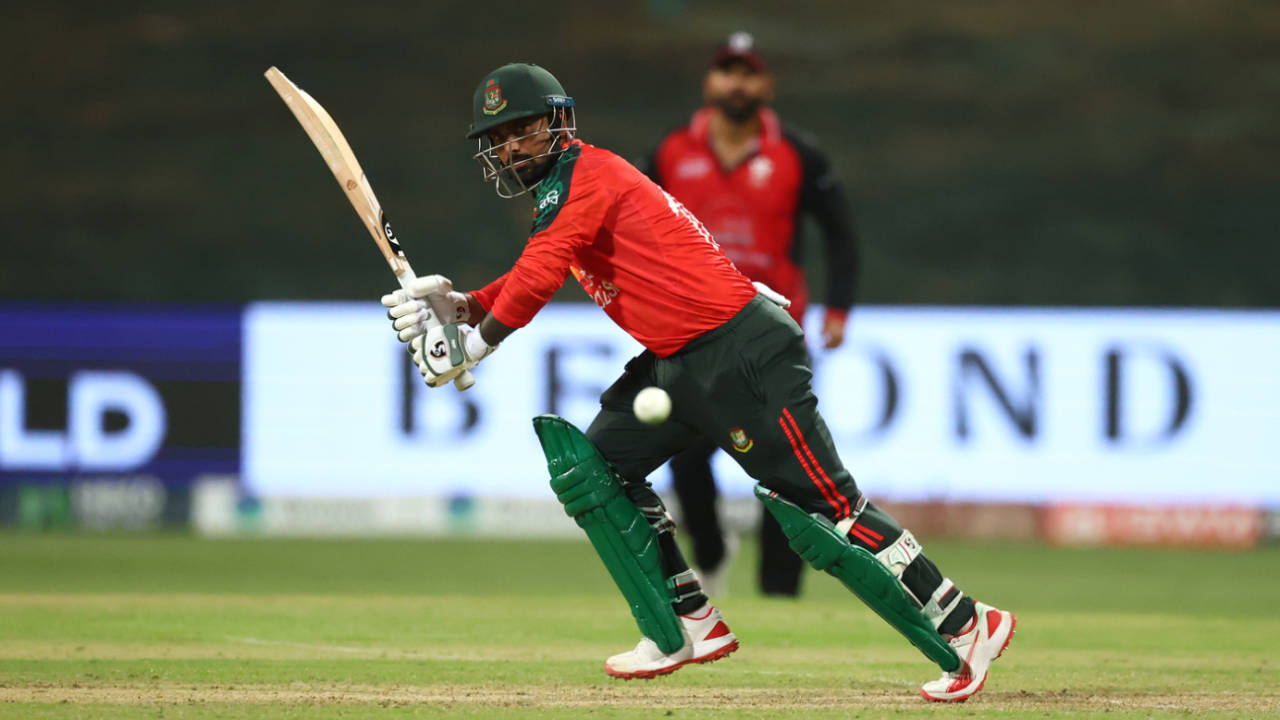 Litton Das plays a shot, Bangladesh vs Hong Hong, Men's T20 Asia Cup, Abu Dhabi, September 11, 2025