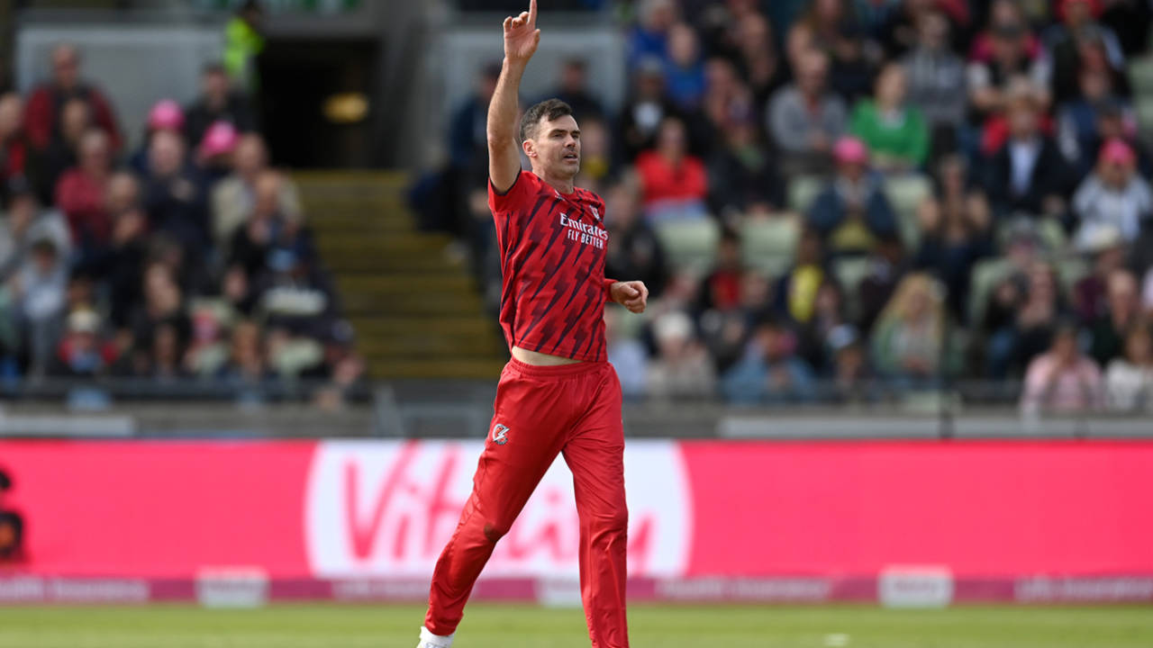 James Anderson claimed 2 for 34 on his return to Finals Day, Somerset vs Lancashire, Vitality Blast semi-final, Edgbaston, September 13, 2025