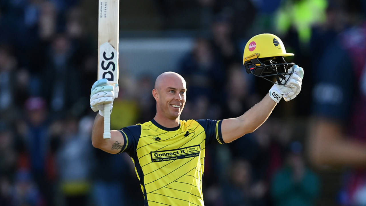 Chris Lynn went to a 49-ball hundred in style, Northants vs Hampshire, Vitality Blast semi-final, Edgbaston, September 13, 2025