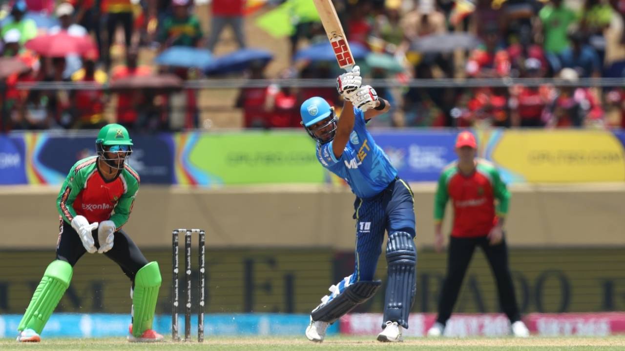 Roston Chase struck a few blows down the ground, Guyana Amazon Warriors vs Trinbago Knight Riders, CPL 2025, Providence, September 13, 2025