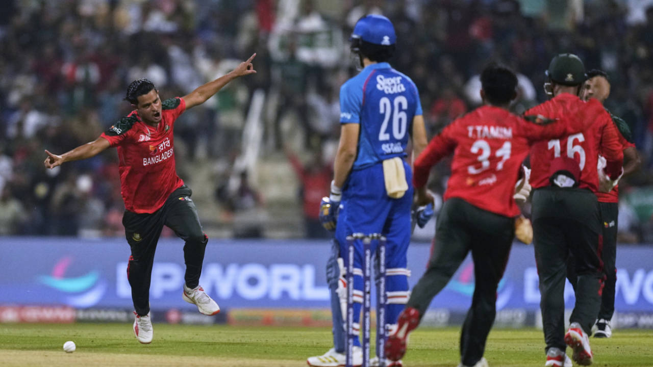 Nasum Ahmed wheels ahead during his celebration, Bangladesh vs Afghanistan, Men's T20 Asia Cup, Abu Dhabi, September 16, 2025