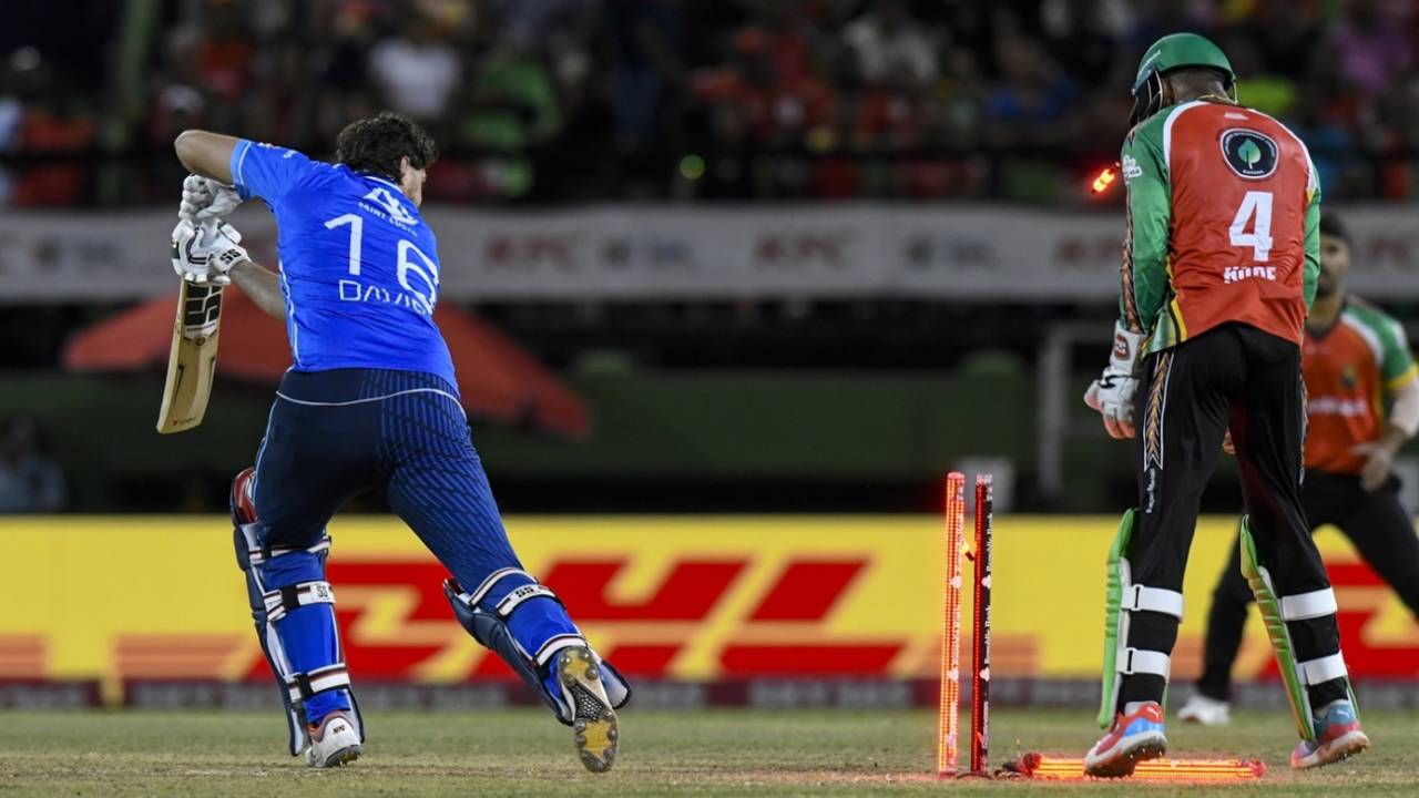 Time David had no clue about a Gudakesh Motie delivery, Guyana Amazon Warriors vs St Lucia Kings, CPL, Qualifier 1, Guyana, September 17, 2025