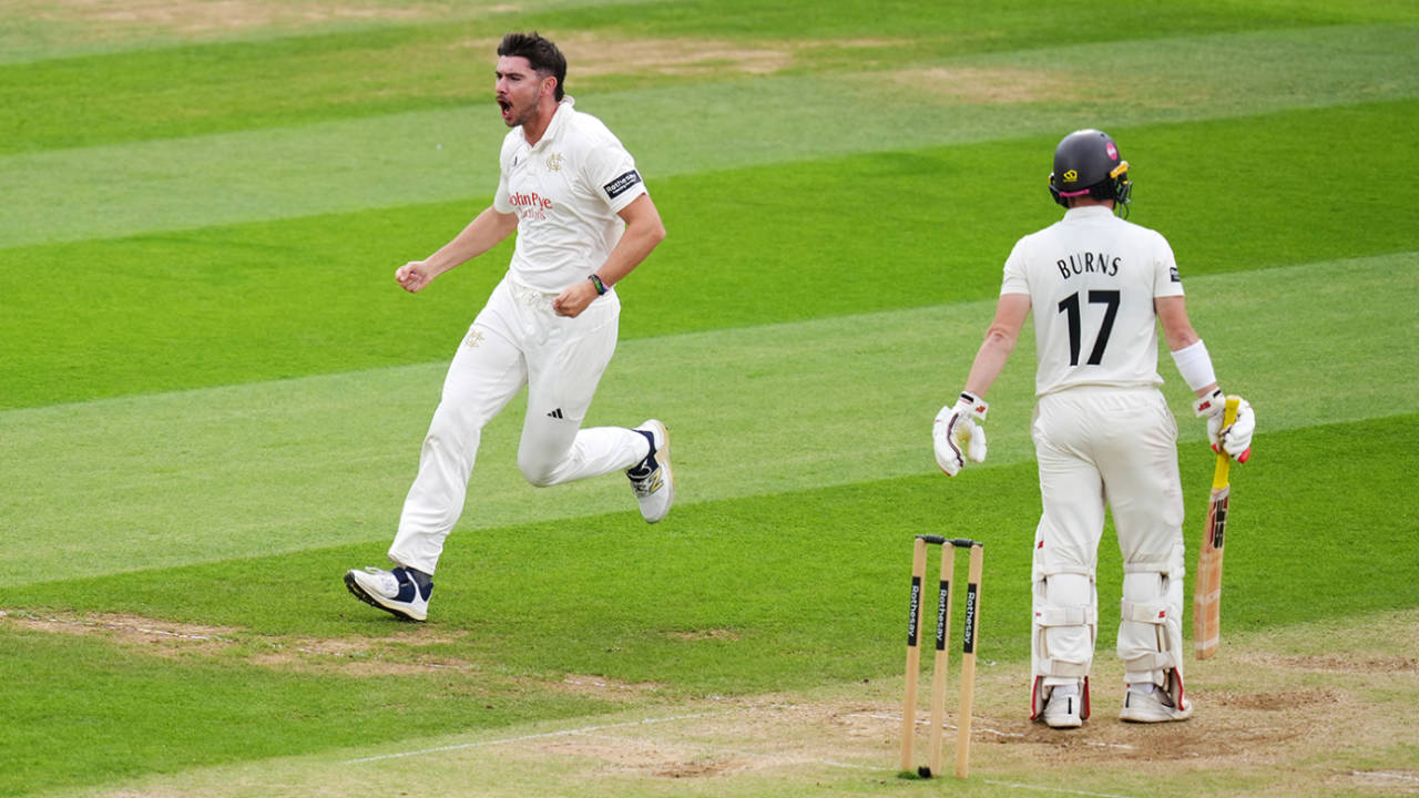 Josh Tongue broke the Surrey opening stand, Surrey vs Nottinghamshire, County Championship, Division One, The Oval, September 18, 2025