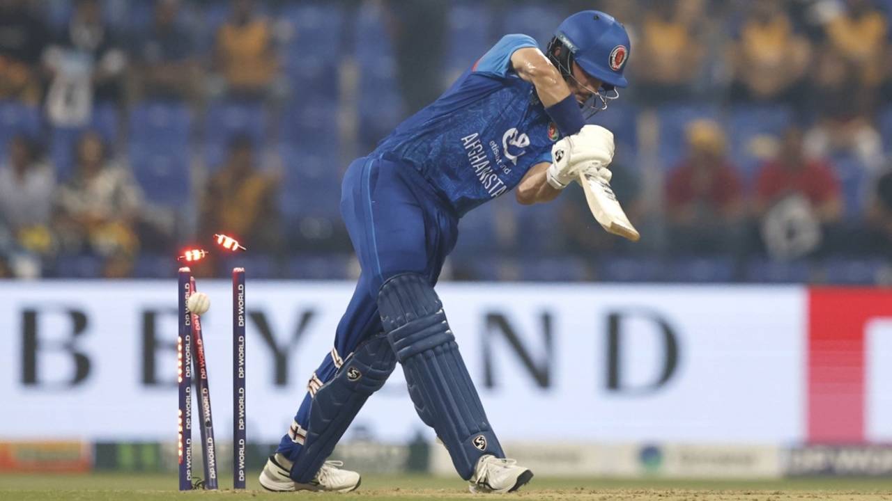 Sediqullah Atal is cleaned up, Afghanistan vs Sri Lanka, Men's T20 Asia Cup, Abu Dhabi, September 18, 2025