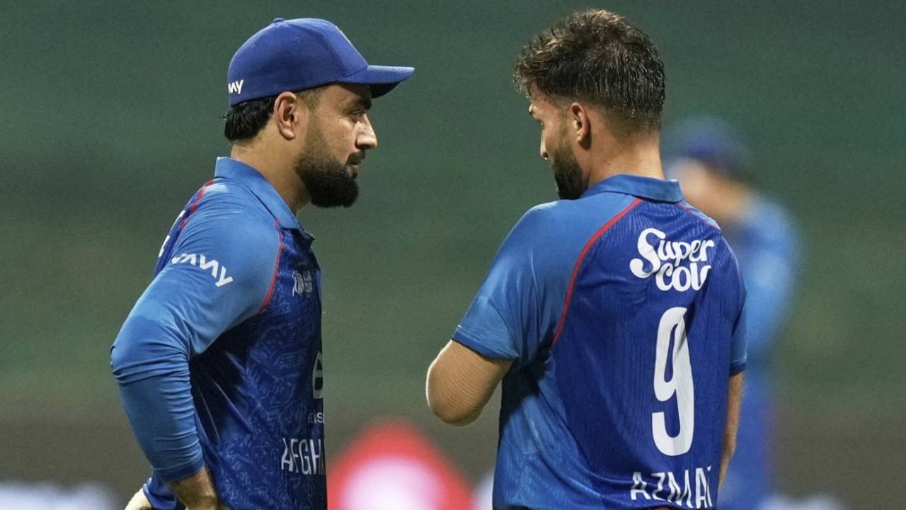 Rashid Khan and Azmatullah Omarzai in discussion, Afghanistan vs Sri Lanka, Men's T20 Asia Cup, Abu Dhabi, September 18, 2025