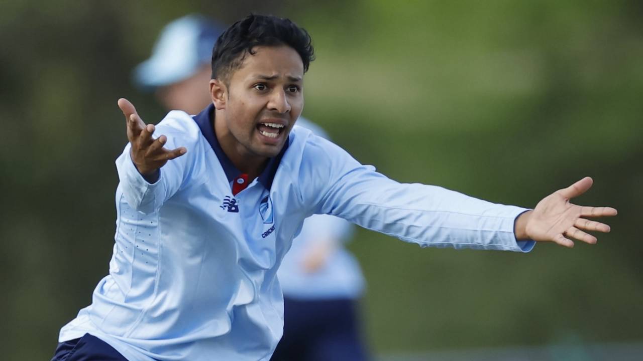 Tanveer Sangha appeals for a wicket, New South Wales vs South Australia, One-Day Cup, Sydney, September 20, 2025
