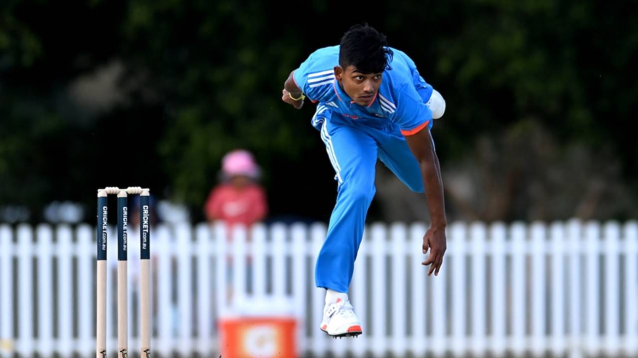 Kishan Kumar picked up the first two wickets, Australia vs India, 1st Under-19 one-day match, Brisbane, September 21, 2025