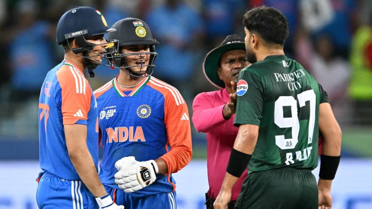 Abhishek Sharma and Haris Rauf were involved in an animated exchange, India vs Pakistan, Super Fours, Asia Cup, Dubai, September 21, 2025