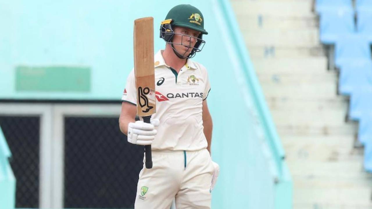 Nathan McSweeney made his first fifty of the tour, India A vs Australia A, 2nd unofficial Test, 1st day, Lucknow, September 23, 2025