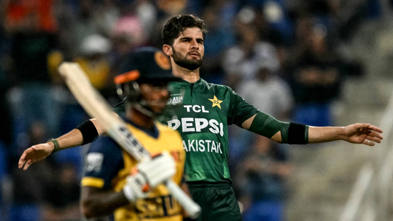 Shaheen Shah Afridi sent back both openers in the powerplay, Sri Lanka vs Pakistan, Men's T20 Asia Cup, Super Fours, Abu Dhabi, September 23, 2025