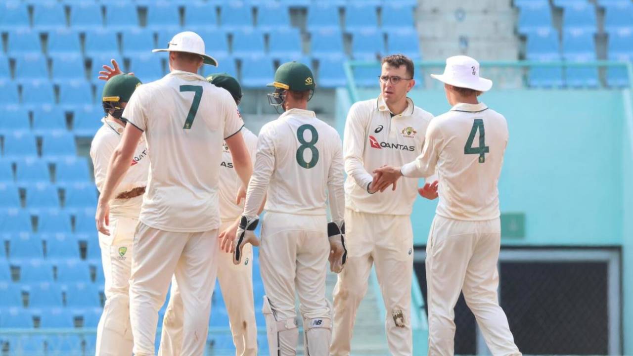 Todd Murphy took both fourth-innings wickets on the third day, India A vs Australia A, 2nd unofficial Test, 3rd day, Lucknow, September 25, 2025