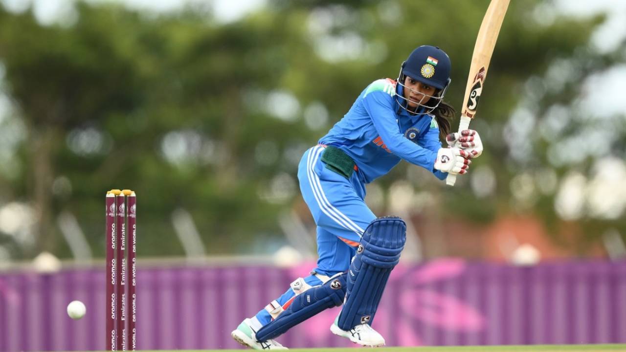 Dhara Gujjar flicks one away, India A vs New Zealand, ODI Women's World Cup warm-up, Bengaluru, September 25, 2025