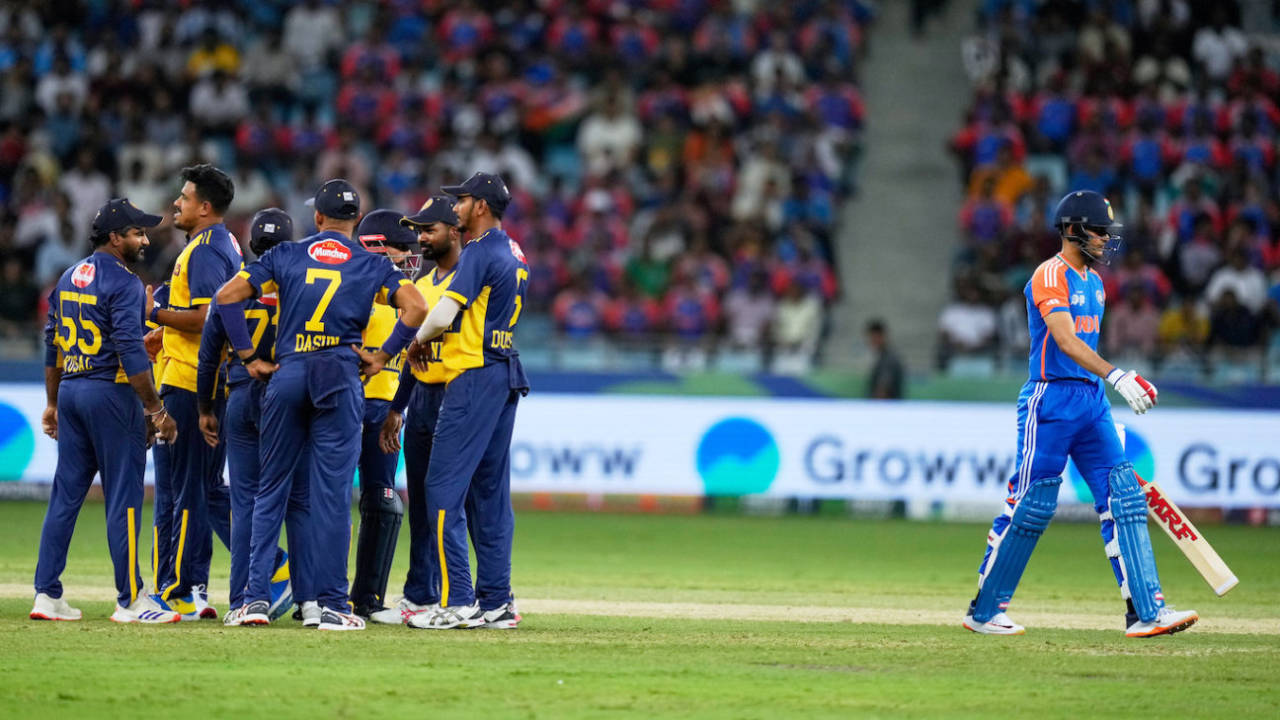 Shubman Gill fell to Maheesh Theekshana in the second over, India vs Sri Lanka, Men's T20 Asia Cup, Dubai, September 26, 2025