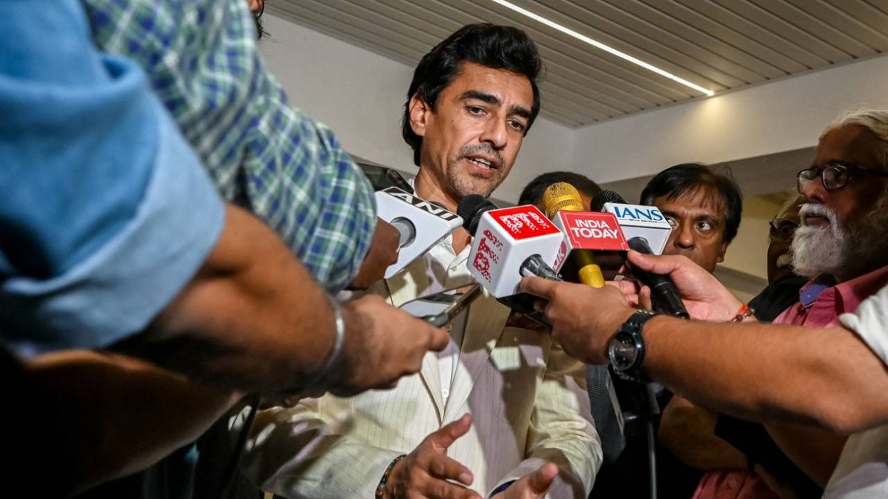 Mithun Manhas speaks after the BCCI Annual General Meeting in Mumbai, at the BCCI Annual General Meeting in Mumbai, September 28, 2025