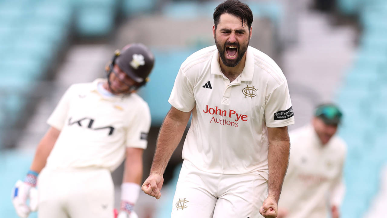 Brett Hutton struck at a key moment, Surrey vs Nottinghamshire, County Championship, Division One, The Oval, September 18, 2025