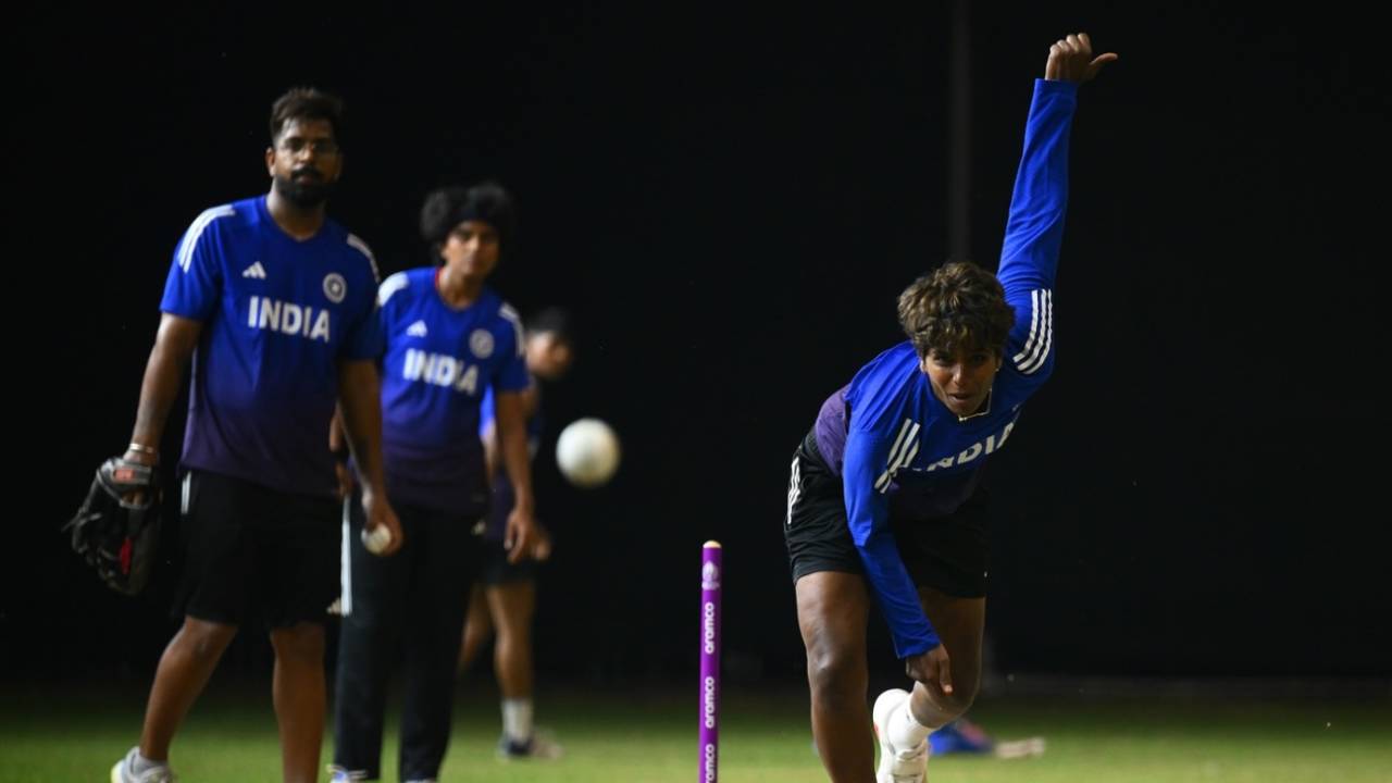 Arundhati Reddy bowls at the nets, India vs Sri Lanka, Women's ODI World Cup, Guwahati, September 29, 2025