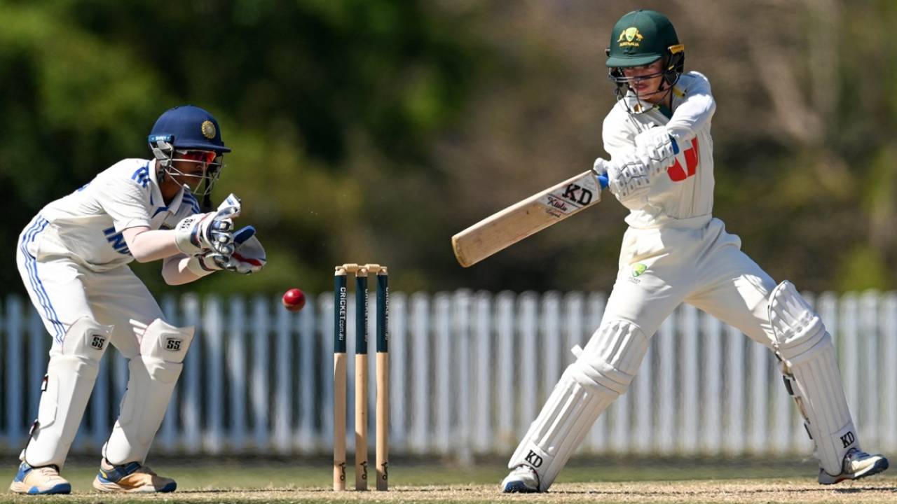Steven Hogan's fifty held the innings together, Australia Under-19 vs India Under-19, 1st Youth Test, Brisbane, September 30, 2025