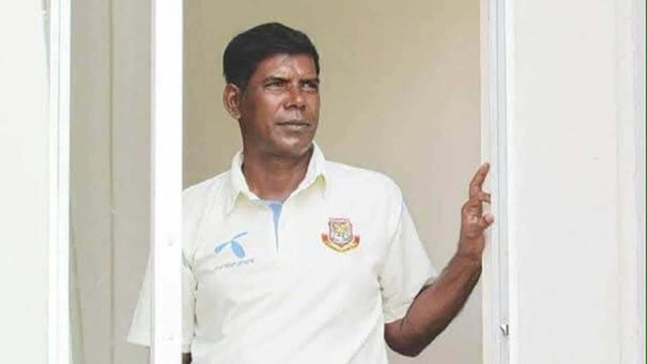 Sarwar Imran, Bangladesh Women's coach, looks on from the stands