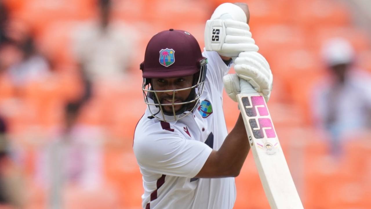 Shai Hope drives square of the wicket, India vs West Indies, 1st Test, Ahmedabad, 1st day, October 2, 2025