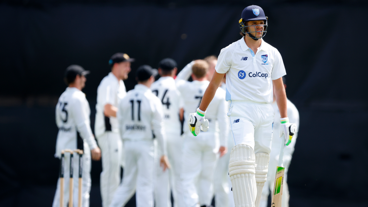 Sam Konstas fell cheaply in his first Shield innings of the season, Western Australia vs New South Wales, Sheffield Shield, WACA, October 4, 2025