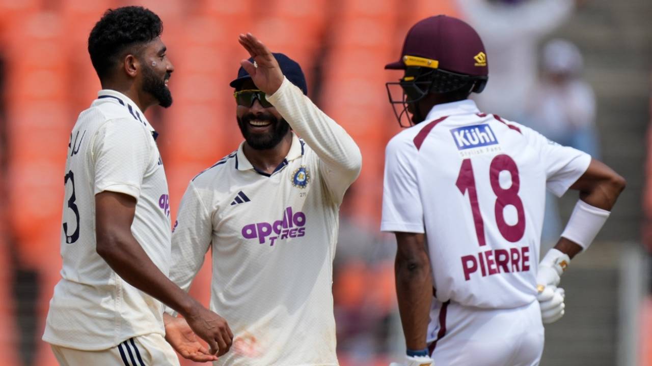 Mohammed Siraj and Ravindra Jadeja get together, India vs West Indies, 1st Test, day 3, Ahmedabad, October 4, 2025