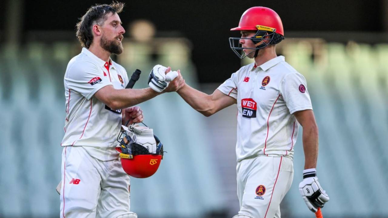 Jake Lehmann and Henry Hunt made twin centuries, South Australia vs Victoria, Sheffield Shield, day 1, Adelaide Oval, October 4, 2025