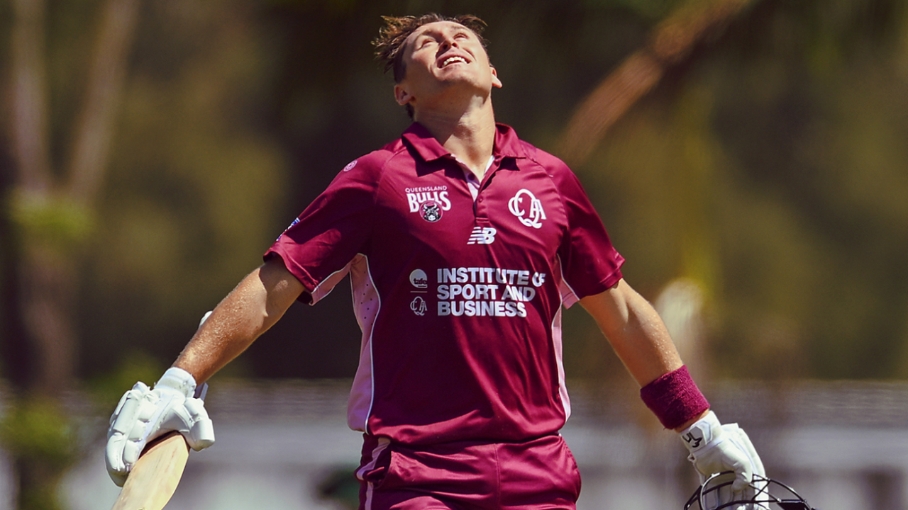 Marnus Labuschagne continued his prolific early-season form with another hundred, Queensland vs Tasmania, One-Day Cup, Allan Border Field, October 9, 2025