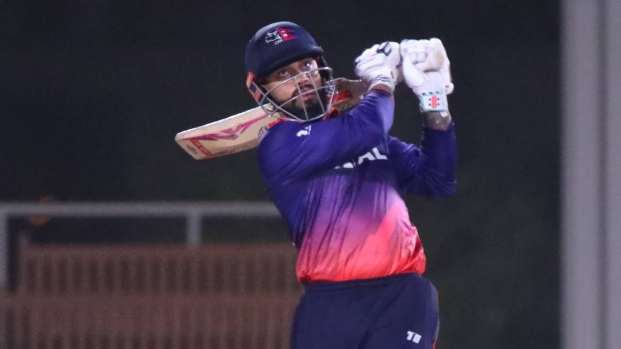 Kushal Bhurtel scored a match-winning half-century, Kuwait vs Nepal, ICC Men's T20 World Cup Asia & EAP Qualifier, Al Amerat, October 8, 2025