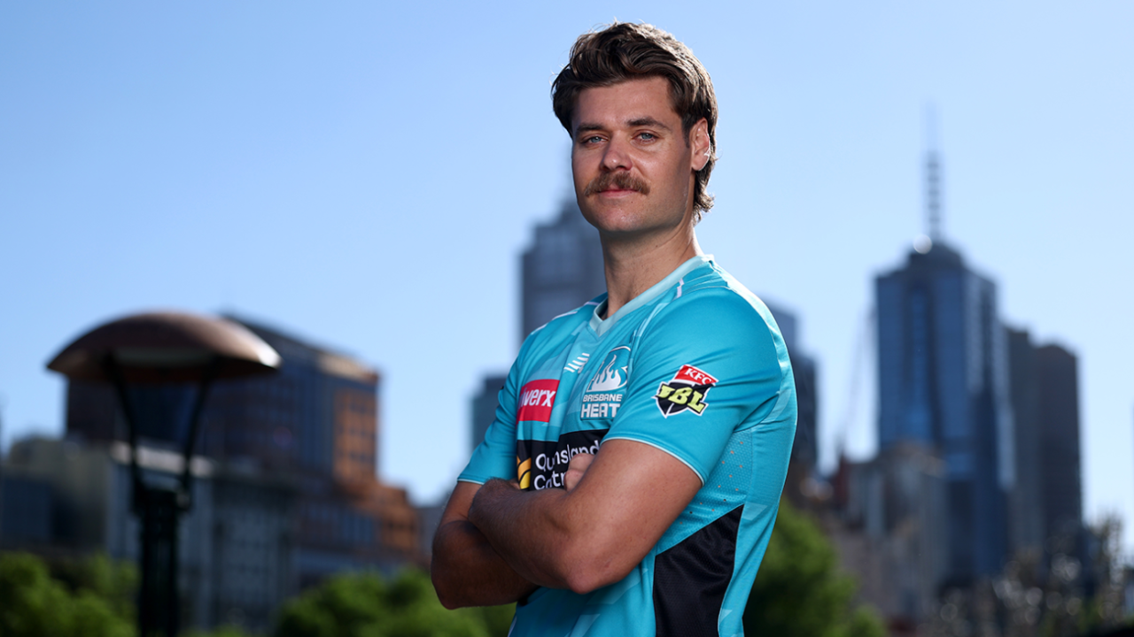 Spencer Johnson in the new Brisbane Heat kit, Melbourne, October 9, 2025