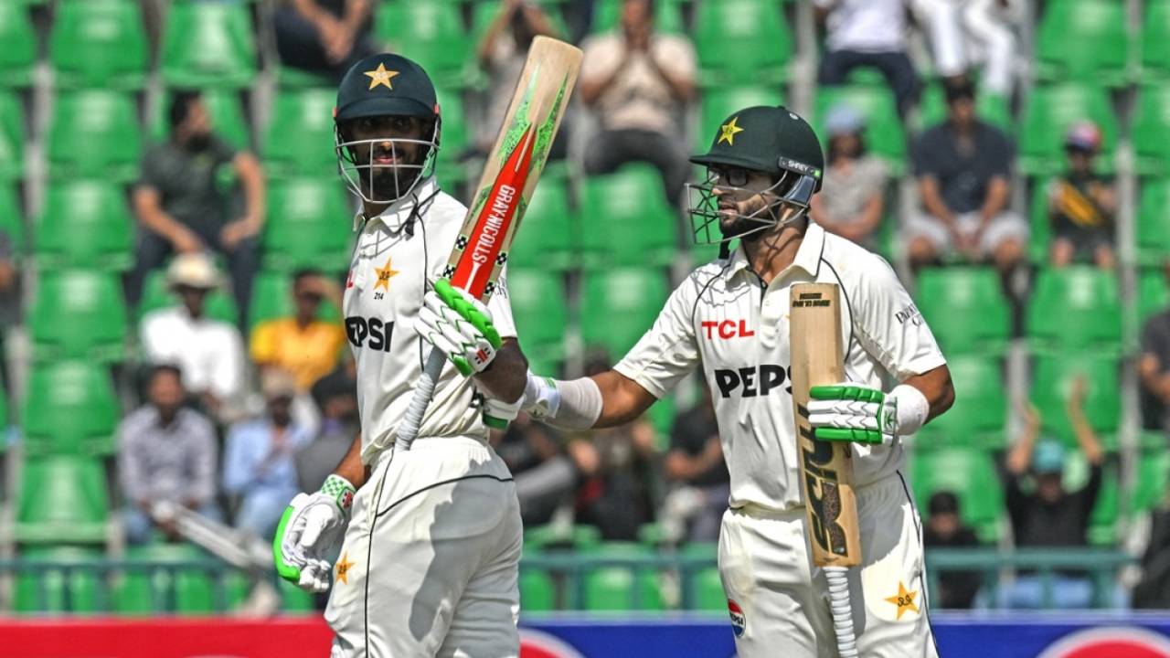 Shan Masood celebrates his fifty, Pakistan vs South Africa, 1st Test, Day 1, Lahore, October 12, 2025