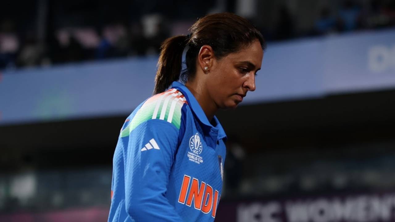 A dejected Harmanpreet Kaur walks off after India suffered a second-straight defeat, India vs Australia, Women's ODI World Cup, Visakhapatnam, October 12, 2025