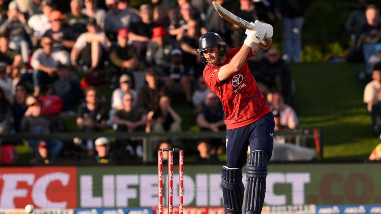 Phil Salt cracks one through the covers, New Zealand vs England, 2nd Men's T20I, Hagley Oval, Christchurch, October 20, 2025