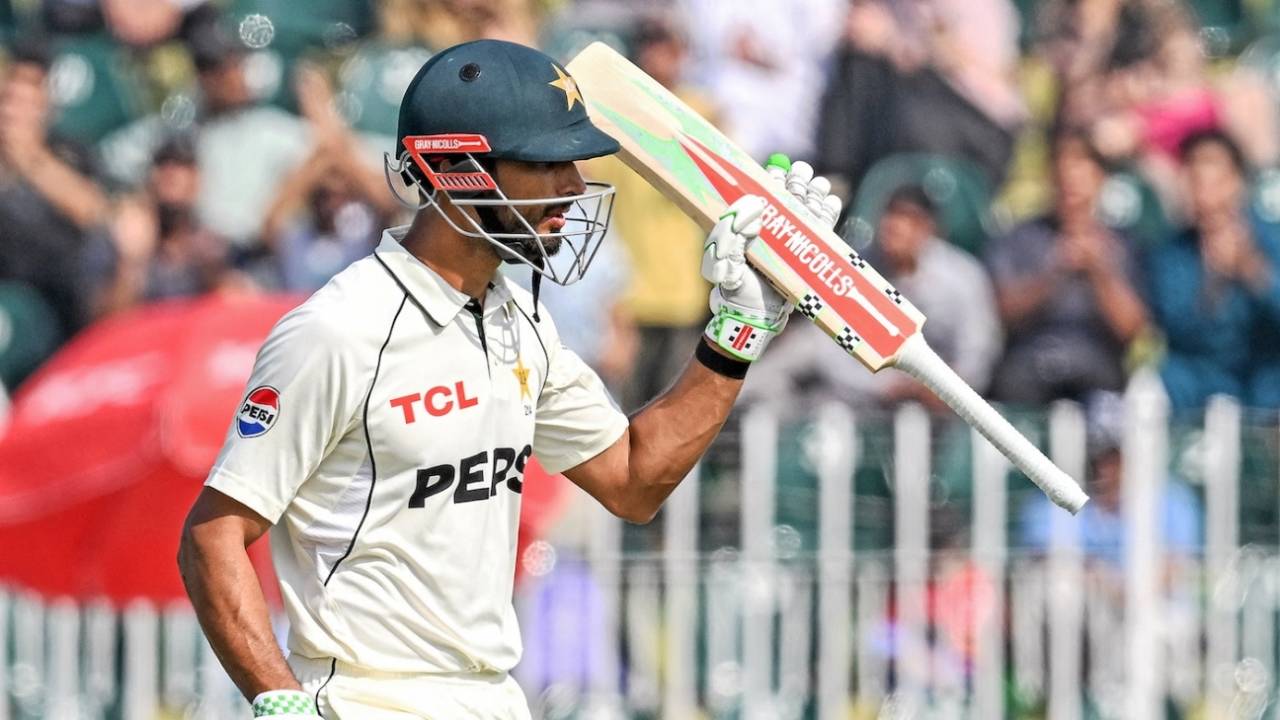 Shan Masood got to his half-century after lunch, Pakistan vs South Africa, 2nd Test, Rawalpindi, 1st day, October 20, 2025