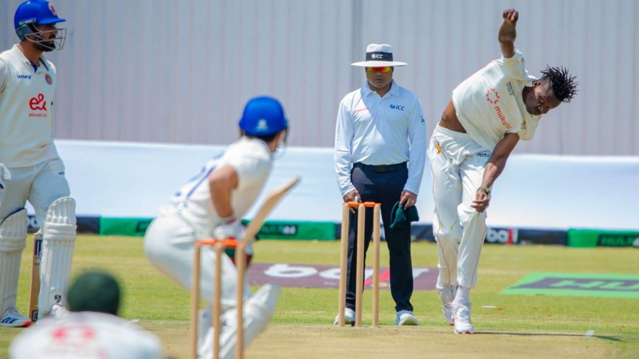 Blessing Muzarabani took a three-wicket haul, Zimbabwe vs Afghanistan, only Test, Harare, 1st day, October 20, 2025