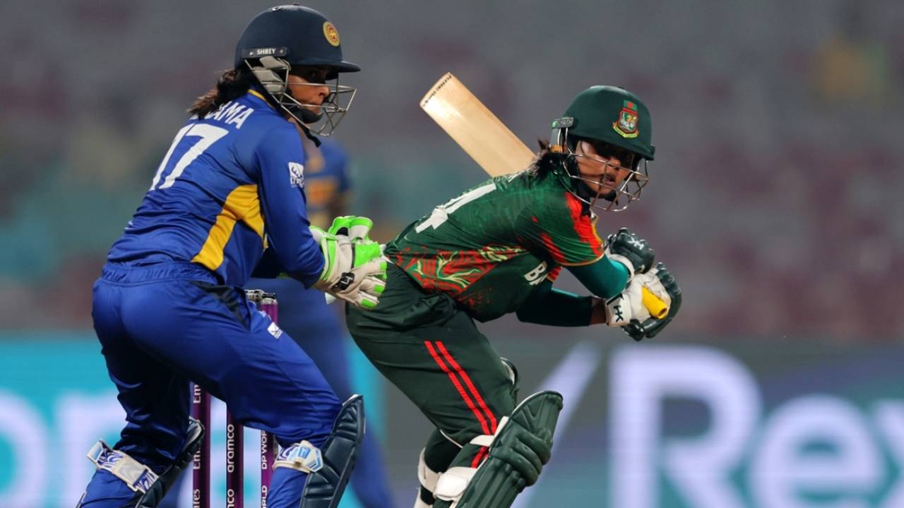 Sharmin Akter scored her tenth fifty in ODIs, Bangladesh vs Sri Lanka, Women's World Cup 2025, Navi Mumbai, October 20, 2025