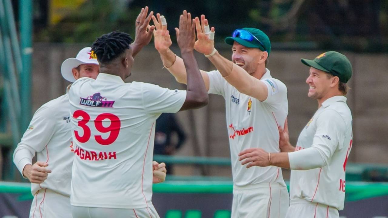 Richard Ngarava took three wickets in the first hour, Zimbabwe vs Afghanistan, one-off Test, Harare, 3rd day, October 22, 2025