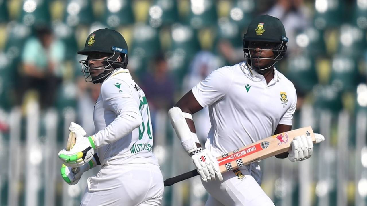 Kagiso Rabada and Senuran Muthusamy added 98 runs for the last wicket, Pakistan vs South Africa, 2nd Test, Rawalpindi, 3rd day, October 22, 2025
