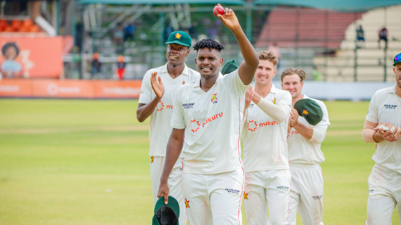 Richard Ngarava's five-for led Zimbabwe to an innings win, Zimbabwe vs Afghanistan, one-off Test, Harare, 3rd day, October 22, 2025