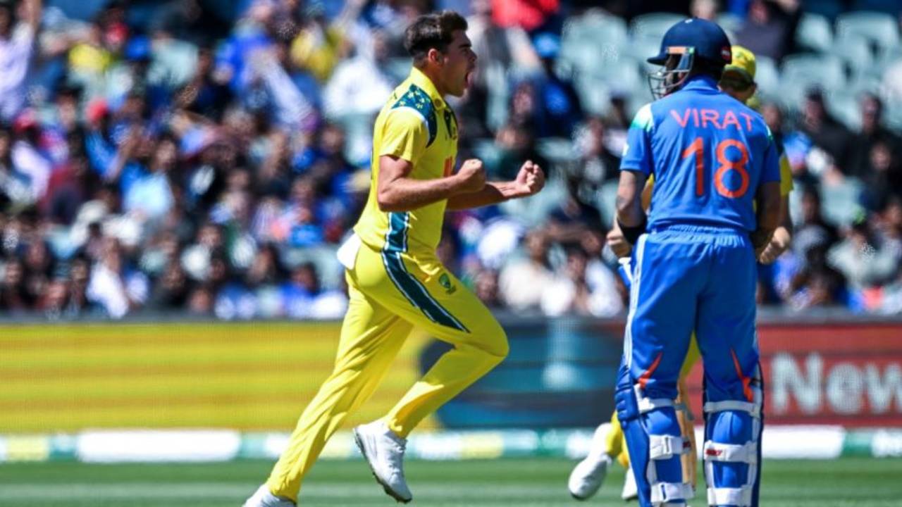 Xavier Bartlett dismissed Virat Kohli for a duck, Australia vs India, 2nd ODI, Adelaide, October 23, 2025