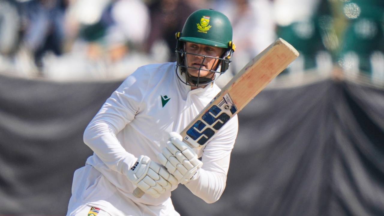 Ryan Rickelton works the ball leg side, Pakistan vs South Africa, 2nd Test, Rawalpindi, 4th day, October 23, 2025