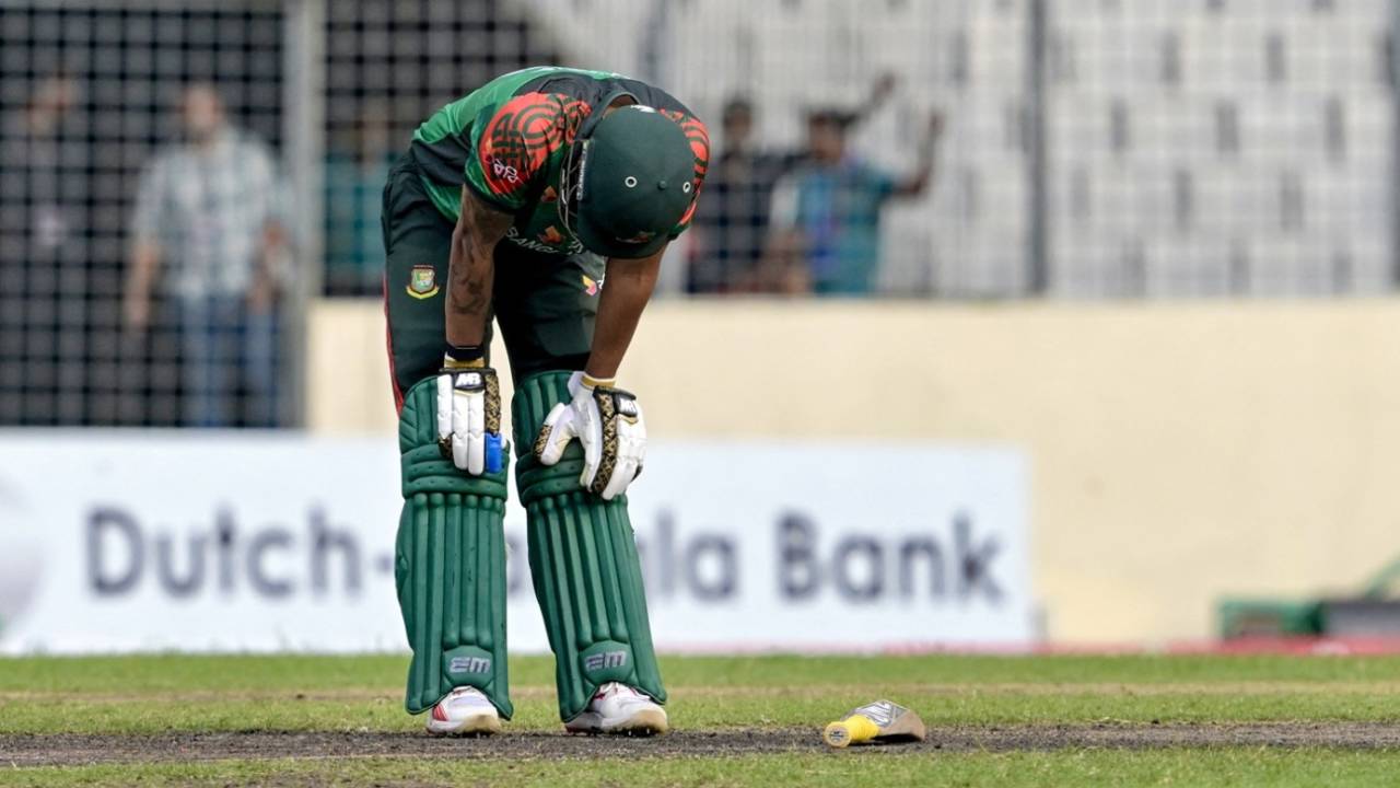 Souma Sarkar was gutted to fall nine short of a hundred, Bangladesh vs West Indies, 3rd ODI, Dhaka, October 23, 2025