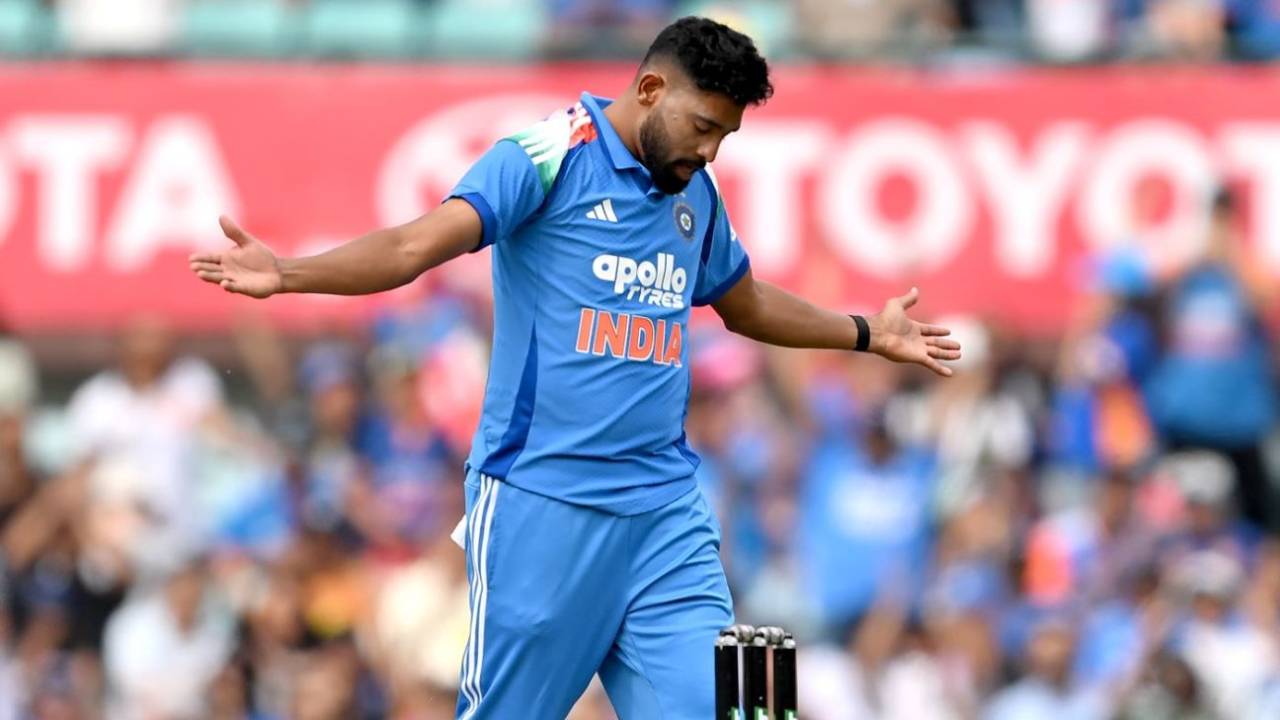 Mohammed Siraj celebrates a wicket, Australia vs India, 3rd ODI, Sydney, October 25, 2025