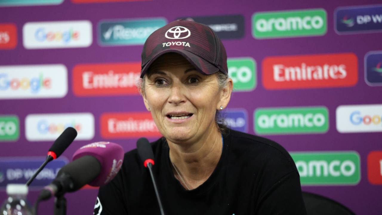 Charlotte Edwards speaks to the media after England's semi-final exit, England vs South Africa, Women's World Cup semi-final, Guwahati, October 29, 2025