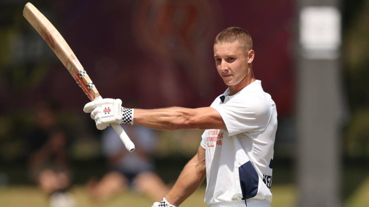 Campbell Kellaway scored his third first-class century, Victoria vs Tasmania, Melbourne, Sheffield Shield, October 30, 2025