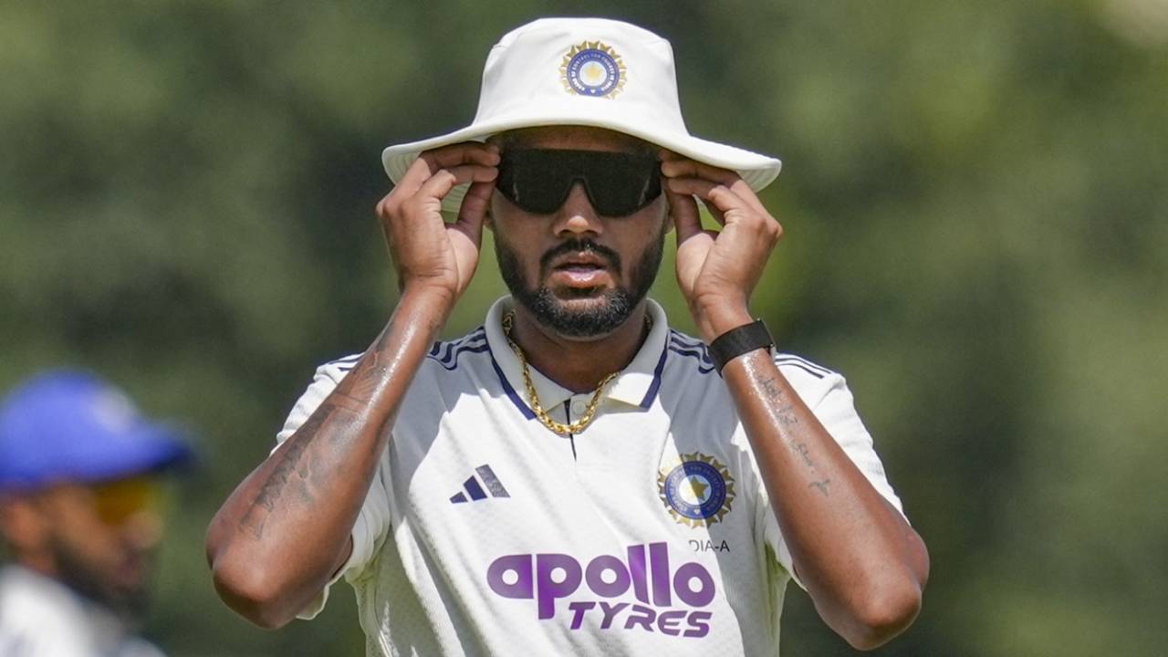 Gurnoor Brar looks on, India A vs South Africa A, 1st unofficial Test, 1st day, CoE 1, October 30, 2025