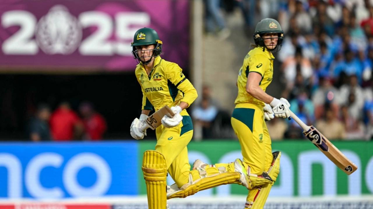 Phoebe Litchfield and Ellyse Perry shared a 155-run partnership, India vs Australia, Women's World Cup semi-final, Navi Mumbai, October 30, 2025