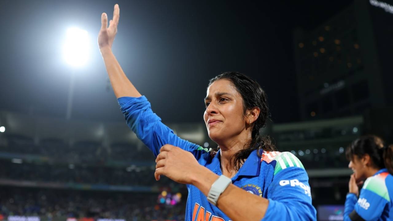 Emotional Jemimah Rodrigues waves at the crowd after her sensational innings, India vs Australia, Women's World Cup semi-final, Navi Mumbai, October 30, 2025