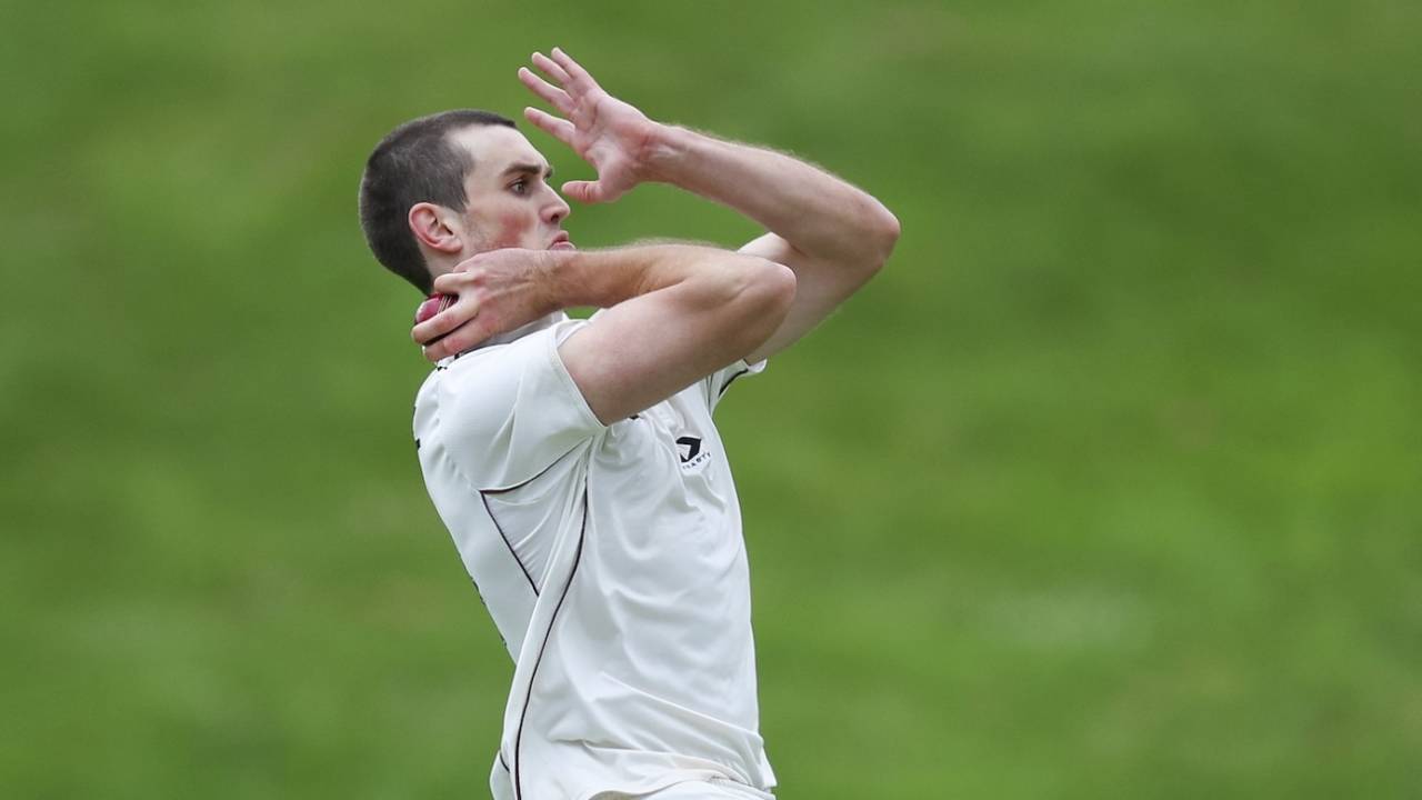 Kristian Clarke bowls, Wellington vs Northern Districts, Plunket Shield, 1st day, Wellington, November 6, 2023