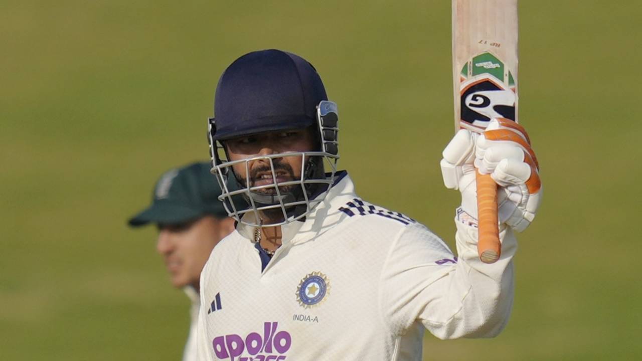 Rishabh Pant remained unbeaten on 64 with India A chasing 275, India A vs South Africa A, 2nd unofficial Test, 3rd day, Bengaluru, November 1, 2025