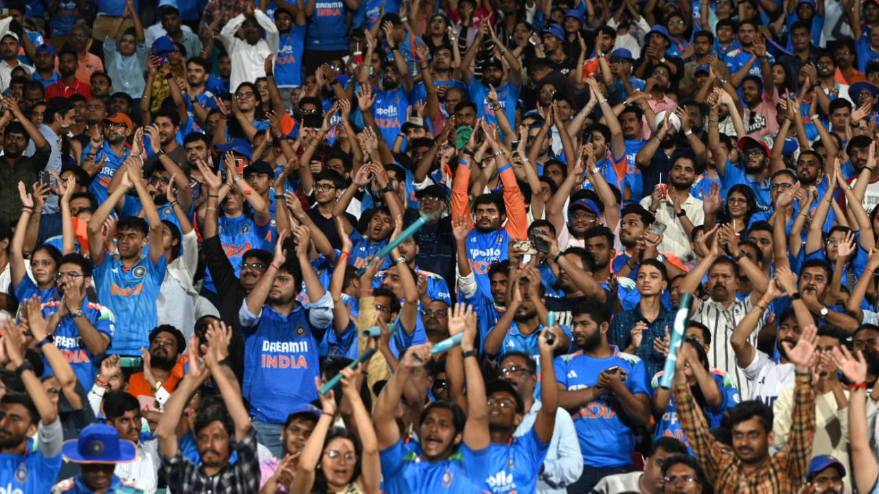 DY Patil Stadium was a sea of blue on Sunday, India vs South Africa, Women's World Cup final, Navi Mumbai, November 2, 2025
